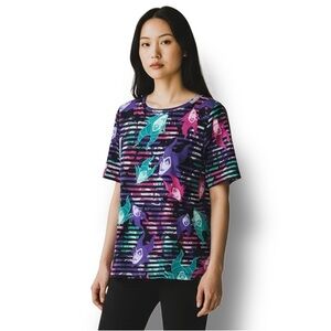 LulaRoe Women’s Disney Maleficent Irma Tunic Top Villain-core High-Low Purple XL